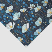 お洒落真夜中の青ポピーのデコページ 薄葉紙 (詳細)