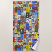 お洒落眼クール球スケッチ ビーチタオル (正面)