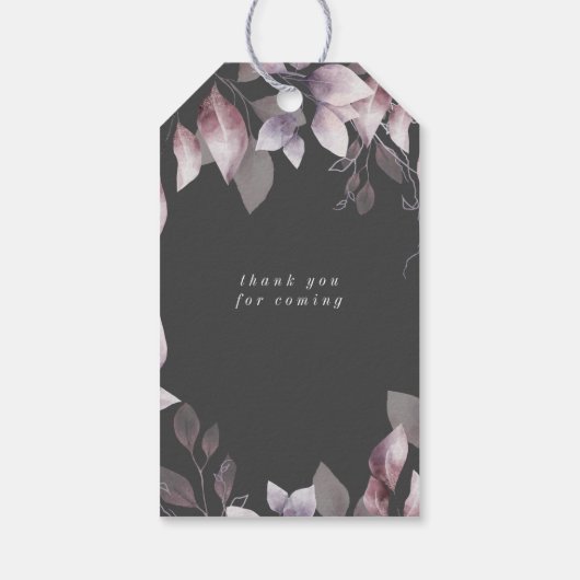 お洒落秋フローラモノグラ結婚ムのギフトラベル ギフトタグ (裏面)