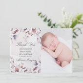 お洒落秋フローラ洗礼サンキューカード 招待状 (スタンド正面)