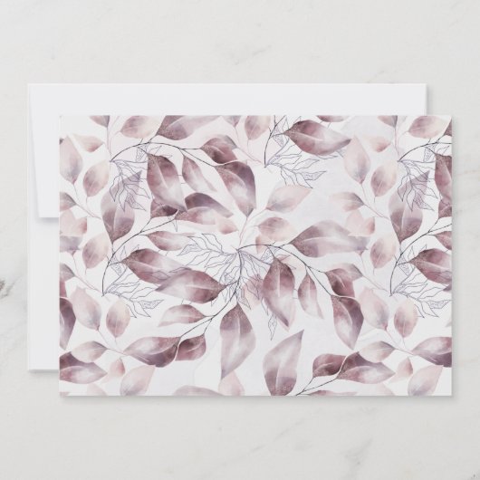 お洒落秋フローラ洗礼サンキューカード 招待状 (裏面)