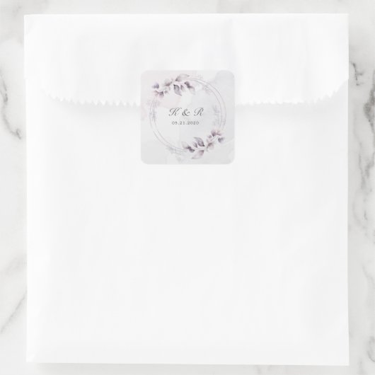 お洒落秋フローラ結婚ズスクエアステッカー スクエアシール (バッグ)