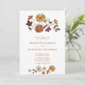 お洒落秋フローラQRコー結婚ド 招待状 (スタンド正面)