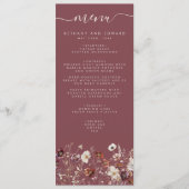 お洒落秋乾花マウヴ結婚の メニュー (正面)