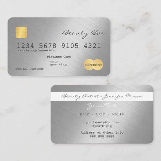 お洒落簡易型クレジッ輝くト 名刺 (正面/裏面)