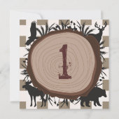 お洒落素朴原野の森の動物1st 招待状 (裏面)