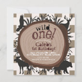 お洒落素朴原野の森の動物1st 招待状 (正面)