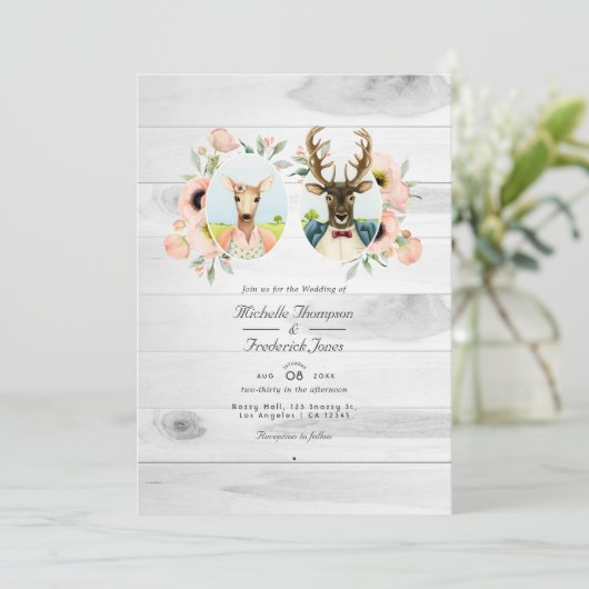 お洒落素朴林鹿結婚病 招待状 (スタンド正面)