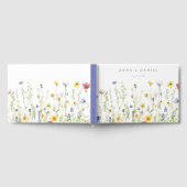 お洒落素朴花結婚の ゲストブック (全面)