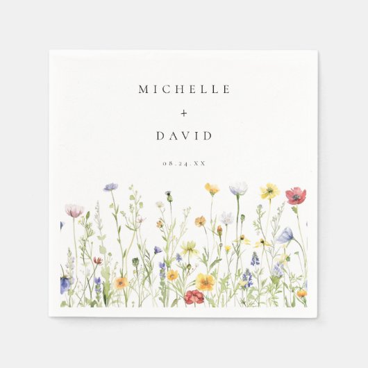 お洒落素朴花結婚の スタンダードカクテルナプキン (正面)