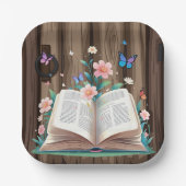 お洒落素朴Storybook Baby Shower ペーパープレート (正面)