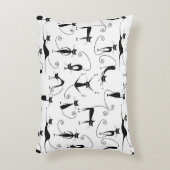 お洒落細い黒猫パターン アクセントクッション (正面(垂直))