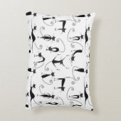 お洒落細い黒猫パターン アクセントクッション (裏面(縦))