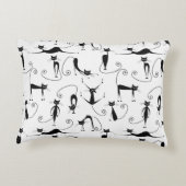 お洒落細い黒猫パターン アクセントクッション (裏面)