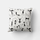 お洒落細い黒猫パターン クッション (裏面)