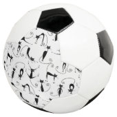 お洒落細い黒猫パターン サッカーボール (3/4)