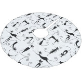 お洒落細い黒猫パターン ブラッシュドポリエステルツリースカート (アングル)