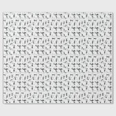 お洒落細い黒猫パターン ラッピングペーパー (フラット)