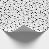 お洒落細い黒猫パターン ラッピングペーパー (角)