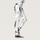 お洒落細い黒猫パターン レギンス (右)