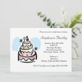 お洒落結婚ケーキのブライダルシャワー招待 招待状 (スタンド正面)