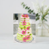 お洒落結婚ケーキ ポストカード (スタンド正面)