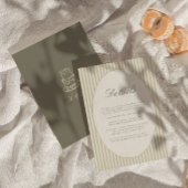 お洒落結婚ストライプ詳細カード エンクロージャーカード