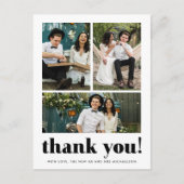 お洒落結婚タイポグラフィ3枚 ポストカード (正面)