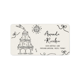お洒落結婚フランスの差出人住所ラベル ラベル
