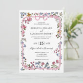 お洒落結婚モダンエレガント春 招待状 (スタンド正面)