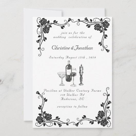 お洒落結婚 招待状 (正面)