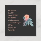 お洒落絵を描開花 |黒のフローラ スクエア名刺 (裏面)