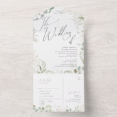 お洒落緑の結婚金ゴールドの封印と送信 オールインワン招待状 (内側)