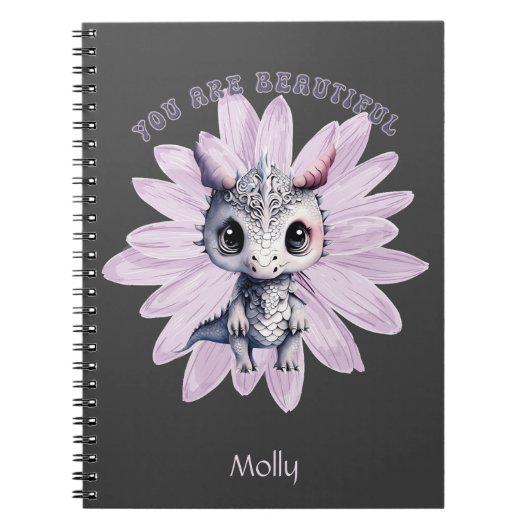 「お洒落美しい」かわいい小さな龍 ノートブック (正面)