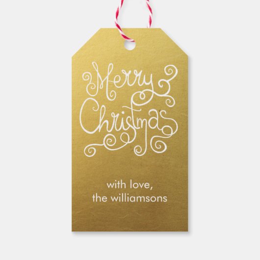 お洒落聖書旋回エレガント金ゴールド ギフトタグ (裏面)