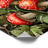 お洒落自然シーンとマウス、キノコ ポスター (角)