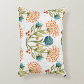 お洒落自然水彩花モチーフ。 アクセントクッション (正面(垂直))