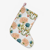 お洒落自然水彩花モチーフ。 スモールクリスマスストッキング (正面 (吊り時))
