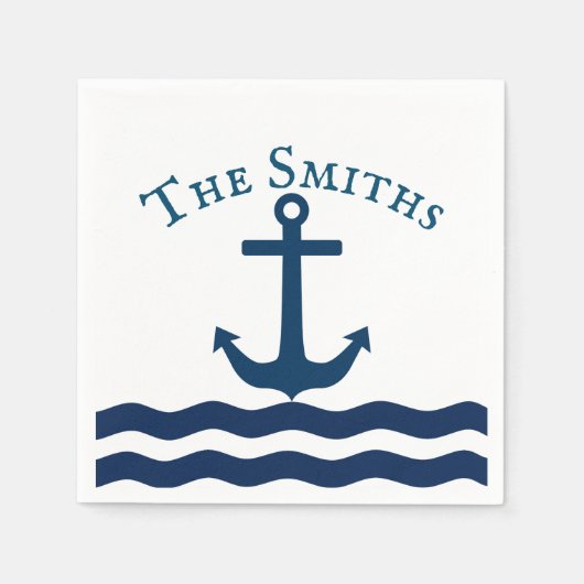 お洒落航海のカスタムいかり スタンダードカクテルナプキン (正面)