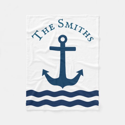 お洒落航海のカスタムいかり フリースブランケット (正面)