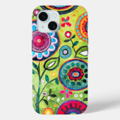 お洒落色鮮やかフォークフローラパターン(の模様が)ある Case-Mate iPhoneケース (裏面)