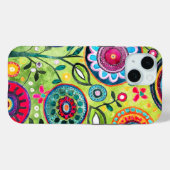 お洒落色鮮やかフォークフローラパターン(の模様が)ある Case-Mate iPhoneケース (裏面 (横))