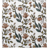 お洒落花と離れブーケ シャワーカーテン (正面)