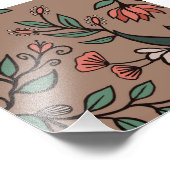 お洒落花と離れブーケ フォトプリント            (角)