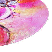 お洒落花ブルーピンク黄色フローラファンタジー カッティングボード (角)