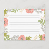 お洒落花模様ブライダルシャワーアドバイスカード アドバイスカード (裏面)