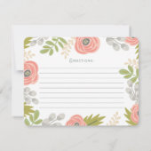 お洒落花模様レシピカード (裏面)