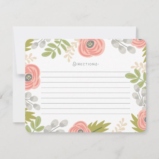 お洒落花模様レシピカード (裏面)