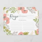 お洒落花模様レシピカード (正面/裏面)