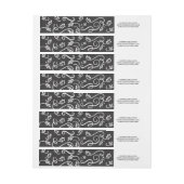 お洒落花模様 |フェイク黒板 ラップアラウンドラベル (シート)